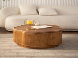 Flower-Shaped Rattan Coffee Table with Lift-Off Lid Storage, Boho-Chic Style, Perfect for Cozy W3081P464745