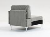 Modular Sectional Sofa Armless Seat Module, Corduroy Sectional Couch, Single Couch Modular Armless W3098P256997
