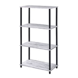Antique White and Black Bookshelf with 4 Shelf B062P191047