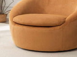 Winnie Modern Teddy Fabric Barrel Chair, 360&deg Swivel, Yellow T2574P281445
