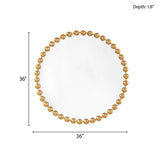 ZNTS Beaded Round Wall Mirror 36"D B03599273