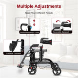 Practical Folding Rolling Walker Transport Wheelchair 57069059