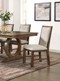 ZNTS Transitional Style 2pcs Side Chairs Rustic Oak Solid wood Beige Fabric Dining Room Furniture Chair B011P197294