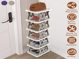 6 Tier Foldable Shoe Rack Vertical Shoe Organizer Narrow Shoe Rack for Small Spaces Space Saving 87894417