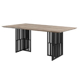 ZNTS ACME Zudora Dining Table, Antique Oak & Black Finish DN01757