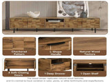 78" TV Stand for 85 75 65 Inch TV, TV Consoles for Living Room, Entertainment Center Wood TV Media 96486366