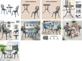 3 PCS Outdoor Set, All-Weather Cast Aluminum Tulip Table and Chairs Set of 2, Patio 50860135