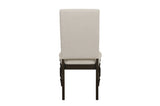 Dark Oak Finish Wooden Chairs Set of 2 Cream Upholstered Back Seat Nailhead Trim Modern B011P168453