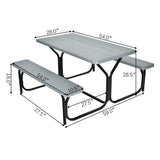 Picnic Table Bench Set Gray 61147457