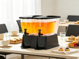 3-Gallon x 2 Beverage Dispensers, Plastic Drink Dispensers with Stand, Spigot & Lid 55726418