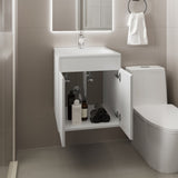 Bathroom Vanity Meka 45 with Two Drawers and Open Shelf, Wall-Mounted Storage, White B200P313682