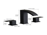 Bathroom Stainless Steel Faucets for Sink 3 Hole Matte Black 8 inch Widespread Bathroom Sink Faucet W1932P353511
