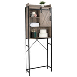 ZNTS FCH Retro Style MDF With Triamine Iron Frame Sliding Door Three-Layer Rack Bathroom Cabinet 54703194