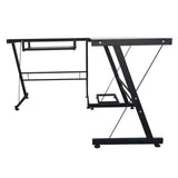 L-Shaped Durable Stalinite Splicing Computer Desk 402C Black 77159761