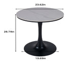 23.62"BLACK AND WHITE Tulip Table Mid-century Dining Table for 2-4 people With Round cremic Table W234P540494