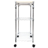 ZNTS 3-Tier Rolling Kitchen Trolley Cart Steel Island Storage Utility Service Dining 15773870