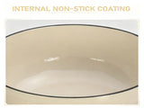 Cast iron 7.5QT cooking pot - Ceramic white - Includes two silicone gloves - Enamel pot 21072986