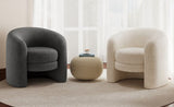 Modern Curved Back Upholstered Accent Chair, Soft Cozy Boucle Fabric, Comfortable Plush Seating, No N765P220275G