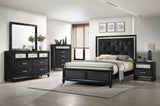 ZNTS 1pc Luxury Glam Five Drawer Chest with Two-Toned Drawer Black Finish Shimmering Accents B011P234293