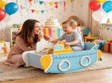 Wooden Rocking Boat Toy with Rotating Propeller, Toddler Climbing Rocker with Handrails, Indoor Play 12170886