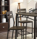 Black Metal Frame Counter Height Dining 5pc Set Wooden Set Table Top Counter Height Dining Table 4x B011P320850