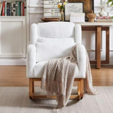 27.2"W Modern Accent High Backrest Living Room Lounge Arm Rocking Chair, Two Side Pocket W834P178233