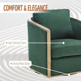 COOLMORE Corduroy Barrel Chair, Comfortable Accent Sofa Chair for Living Room, 360 Degree W395P220271