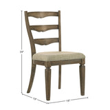 Beige and Weathered Oak Side Chair with Ladder Back B062P209273