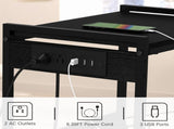 2-Tier End Table Record Player Stand with Charging Station and Vinyl Storage Shelf, Black 62250193