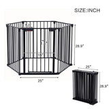 150" Adjustable Safety 6 Panels Play Yard Metal Doorways Fireplace Fence Christmas Tree Fence 98466678
