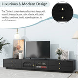 ON-TREND Luxurious TV Stand with Fluted Glass Doors, Elegant and Functional Media Console for TVs Up WF311903AAB