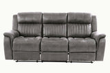 Contemporary Manual Motion Sofa 1pc Couch Living Room Furniture Slate Blue Breathable Leatherette B011133621