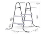 2 Steps 33in Pool Ladder Iron Grey Frame White Steps 08470483