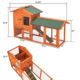 ZNTS 61" Wooden Chicken Coop Hen House Rabbit Wood Hutch Poultry Cage Habitat 50800719