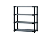 42"Plastic Resin 4-Tier Shelving Unit, 54"H x 16"D 700lbs Total Capacity 87033928