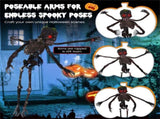 6ft Sound-Activated Halloween Skeleton - Flashing Red Eyes, Spooky Sounds, 4 Poseable Arms Extra 04271762