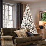 Artificial 7ft Flock LED-lit Christmas Tree with 1072PVC Mixed Branch Tips,Hinged Premium & Foldable 51361762
