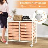 12-Drawer Rolling Storage Cart - 2-Row 10-Storey, Multicolor Drawers, 4 Wheels , White 02949175