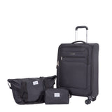 3-Piece Set ,Softshell Suitcase Spinner Wheels Terylene Polyester W284P197003