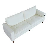 White Corduroy, Modern Style Solid Color Sofa , Multi-Person Sofa, Suitable 24394192
