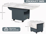 39.4" Wood Folding Dining with 4 Wheels, Wood Folding End with Wheels, Folding Dining 18512493