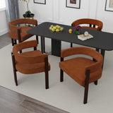 COOLMORE Modern Accent Chair Teddy Upholstered Armchair with Open Back 3 Legs Barrel Dining Chair W395P233458
