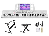 GEP-110 61 Key Lighting Keyboard with Piano Stand, Piano Bench, Built In 74222726