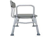 Medical Bathroom Safety Shower Tub Aluminium Alloy Bath Chair Transfer Bench with Back & Handle Gray 23066478