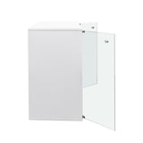 Shoe Box with RGB LED Light, Wooden Stackable Storage Box with Glass Door, Storage Bin W331P242611