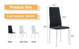 Grid armless high backrest dining chair, black chair and 6-piece set of electroplated metal legs, W1151107275