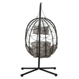 ZNTS Egg Chair Stand Indoor Outdoor Swing Chair Patio Wicker Hanging Egg Chair Hanging Basket Chair 91056287