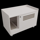 White Cat Litter Box Enclosure,Hidden Litter Box Furniture with top side fence,Wooden Pet House Side W3166P266380