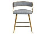 SET OF 2,26'' Counter height bar stools Corduroy kitchen island counter bar stool with back,golden 23451115