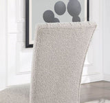 ZNTS Unique Contemporary Gray Boucle Fabric Set of 2pc Dining Chairs Black Wooden Legs Parson Side Chair B011P234754